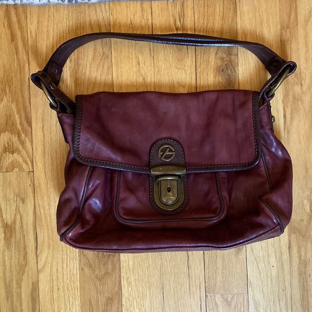 Francesco Biasia Vintage Shoulder Crossbody Bag in Burgundy Bordeaux Color
